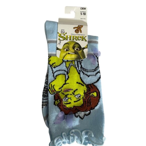 BIOWORLD Shrek Ruffle Crew Socks NWT Fits Women's Shoe Size 5 - 10 - Picture 1 of 4